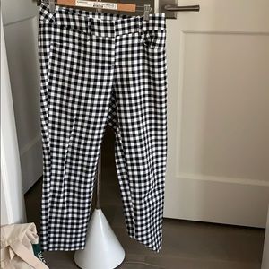 LOFT Gingham Rivera Marisa Fit Cropped Pants